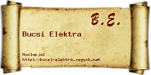 Bucsi Elektra névjegykártya
